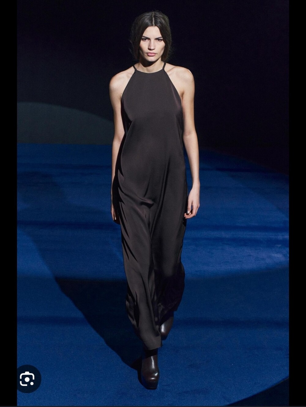 Zara Back-Detail Halter Maxi Brown Dress